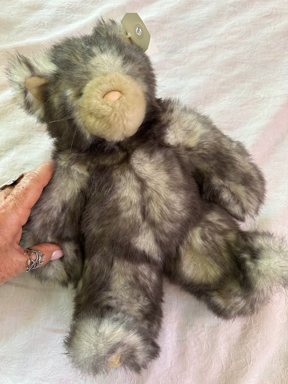 Friend for Life Born Abroad Vermont Teddy Bear Gray Cat Kitten Plush Toy